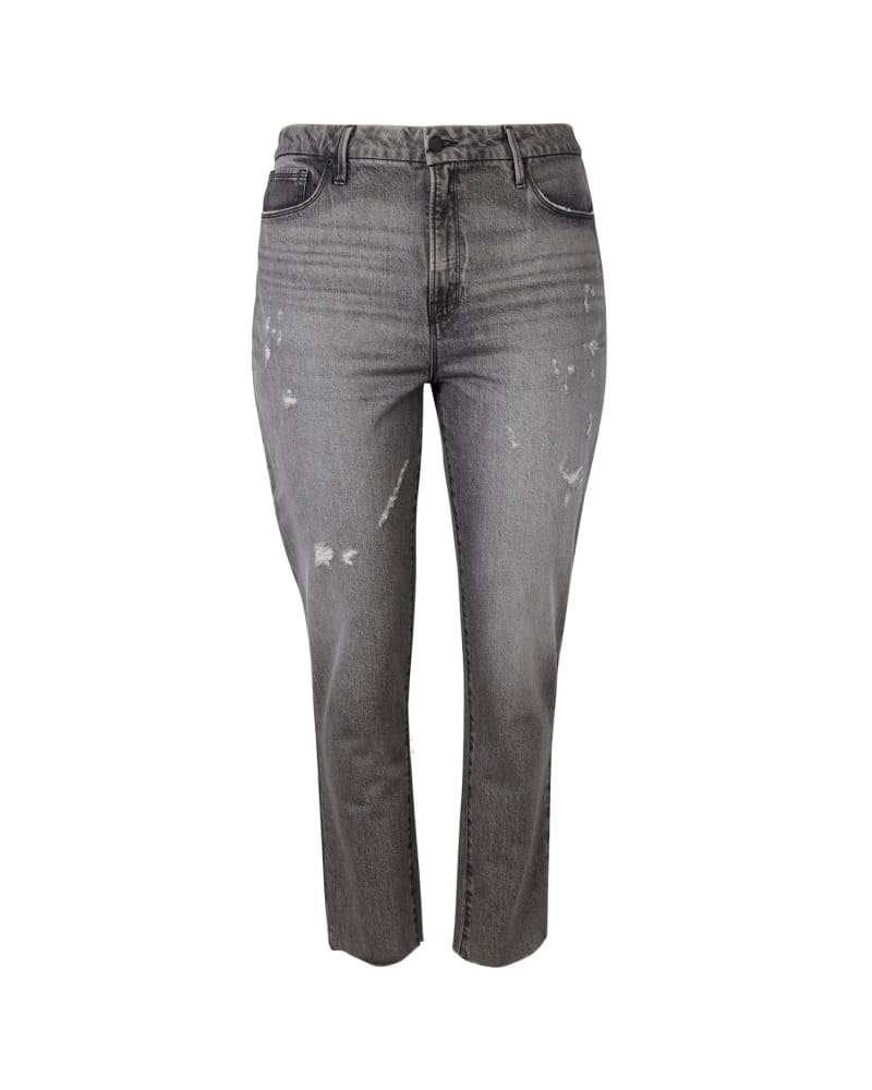 Front of a size 14 The Weekender With Raw Hem in BLACK by Good American. | dia_product_style_image_id:226609